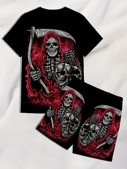 AliExpress 2025 uus vabaaja lahtise moe trend lühikeste varrukatega ümara kaelusega T-särk lühikesed püksid ülikond ME5 MA04