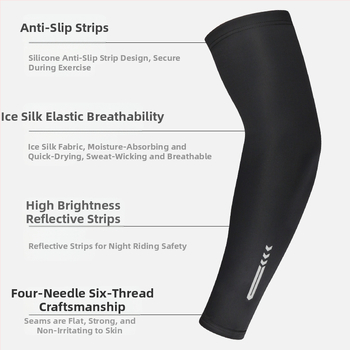 Didmeninė prekyba „Ice Silk“ apsauginėmis rankovėmis nuo saulės vyrams ir moterims, vasarinė apsauga nuo UV spindulių, vairuojant, žvejojant, plona, naktinio bėgimo, atšvaitinė rankovė.