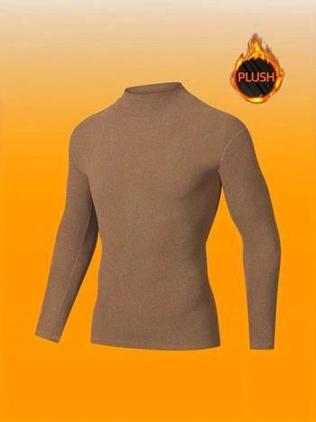 Ανδρικό Θερμικό Εσώρουχο Cross-border Explosions με Ημίψηλο Γιακά, Μοντέρνο Βελούδινο Πουλόβερ για Άνοιξη και Φθινόπωρο