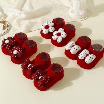 Uusaasta jõulud lilleline lips üheaastaste sokid paadiga sokid punased beebisokid plahvatusohtliku õppimisega libisemiskindlad põrandasokid