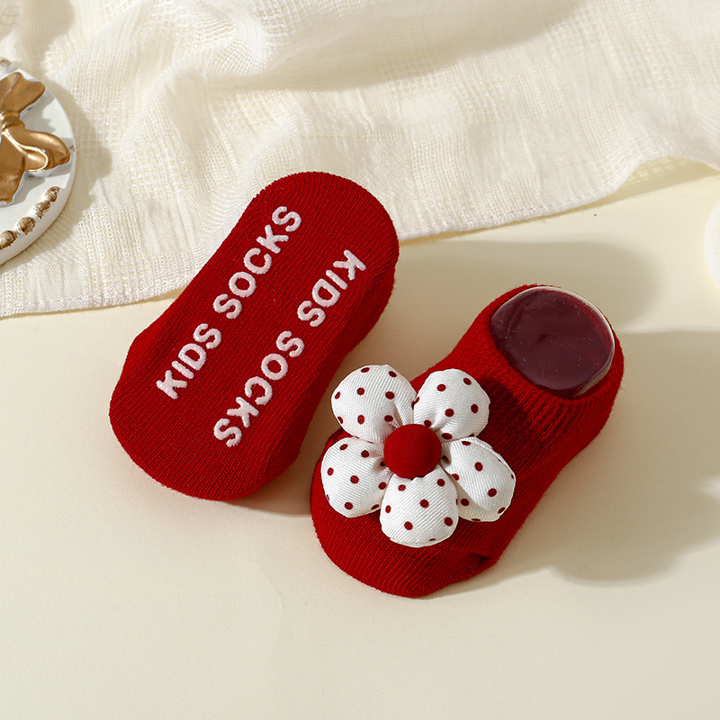 Uusaasta jõulud lilleline lips üheaastaste sokid paadiga sokid punased beebisokid plahvatusohtliku õppimisega libisemiskindlad põrandasokid