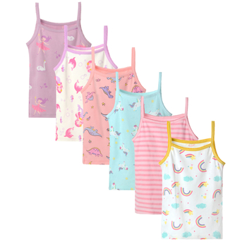 Dječja majica bez rukava u europskom i američkom stilu, prekogranična, od čistog pamuka, za male i srednje djevojčice, crtani pamuk, prozračna dječja odjeća