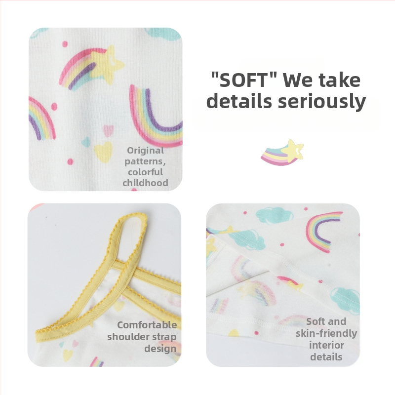 Европейски и американски стил, трансграничен, детски потник от чист памук, за малки и средни бебешки момичета, анимационни памучни дишащи детски дрехи