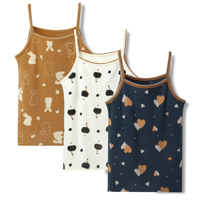 Dječja majica bez rukava u europskom i američkom stilu, prekogranična, od čistog pamuka, za male i srednje djevojčice, crtani pamuk, prozračna dječja odjeća