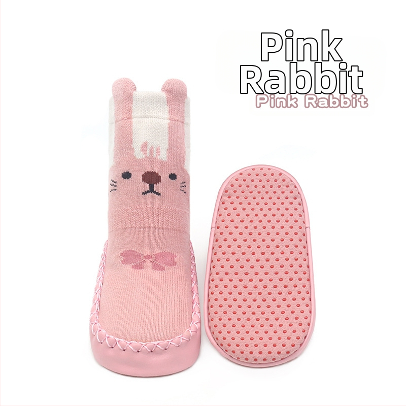 Korea stiilis libisemiskindlad beebikingad, sokid, kingad, imikud ja väikelapsed, liimiga põrandasokid, stereokoomiksiga nahast tallaga sokid