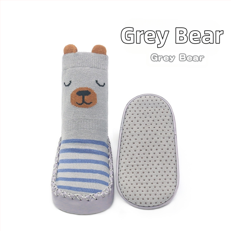 Korea stiilis libisemiskindlad beebikingad, sokid, kingad, imikud ja väikelapsed, liimiga põrandasokid, stereokoomiksiga nahast tallaga sokid