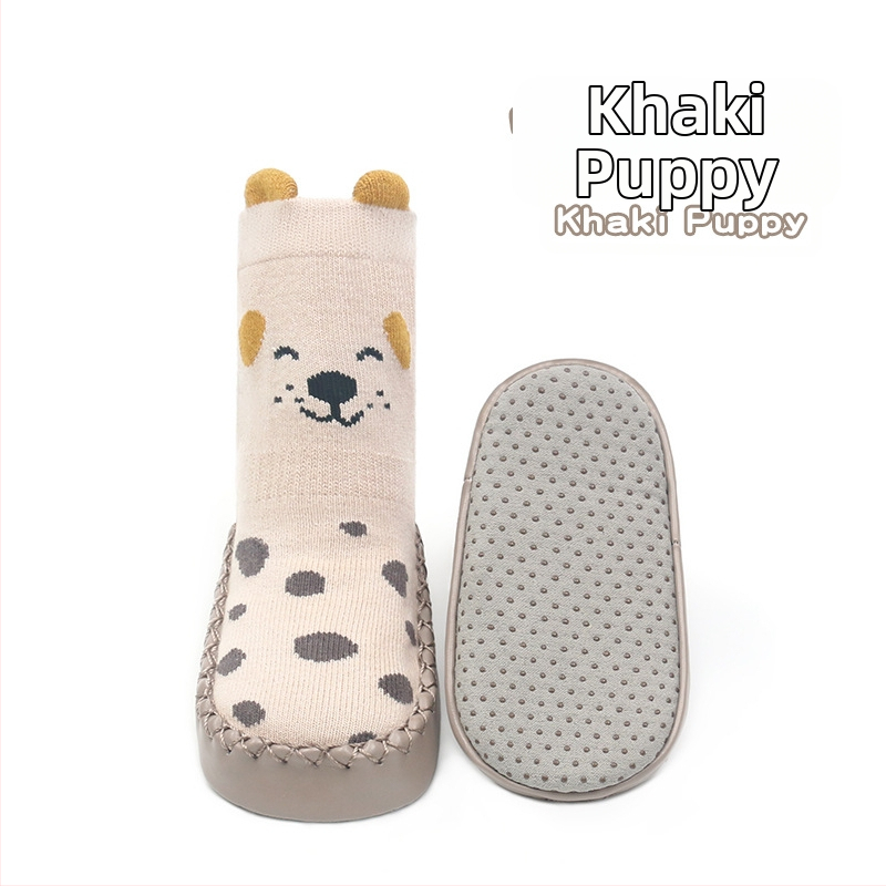 Korea stiilis libisemiskindlad beebikingad, sokid, kingad, imikud ja väikelapsed, liimiga põrandasokid, stereokoomiksiga nahast tallaga sokid