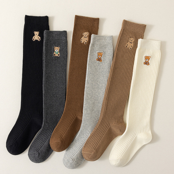 Laste sukad kevad- ja sügissokid tüdrukutele beebipõlvsokid Korea akadeemilise stiili karu-pikad vasika sokid Tide hulgimüük
