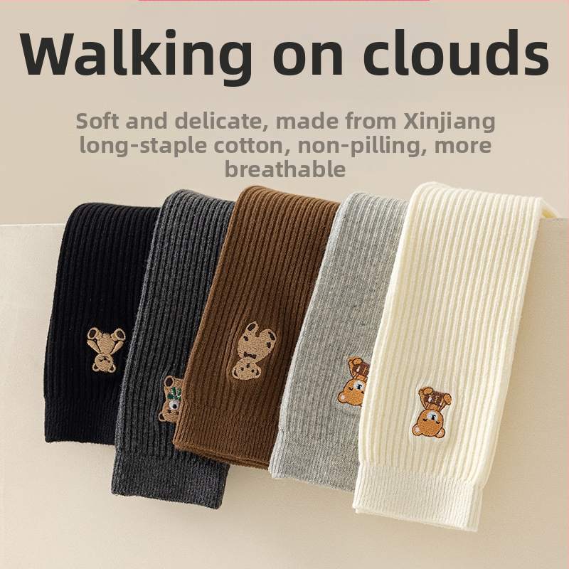 Детски чорапи, пролетни и есенни, за момичета, бебешки чорапи до коляното, корейски академичен стил, мечки, високи чорапи за телета, прилив на едро