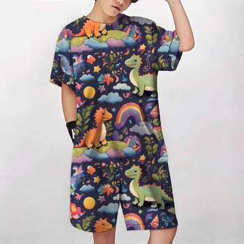 Dječja odjeća mali dinosaur nova klasična dječja majica kratkih rukava kratke hlače odijelo dječje RA01 RD02