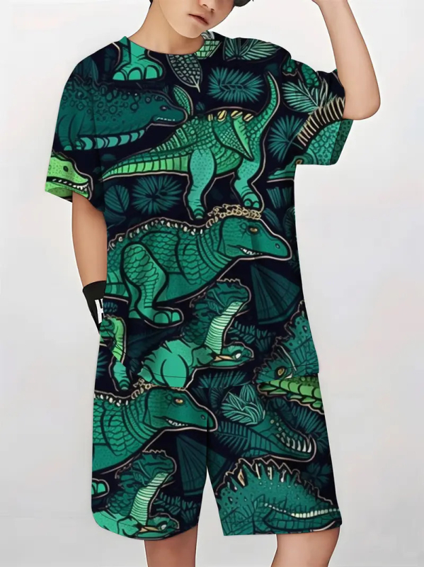 Dječja odjeća mali dinosaur nova klasična dječja majica kratkih rukava kratke hlače odijelo dječje RA01 RD02