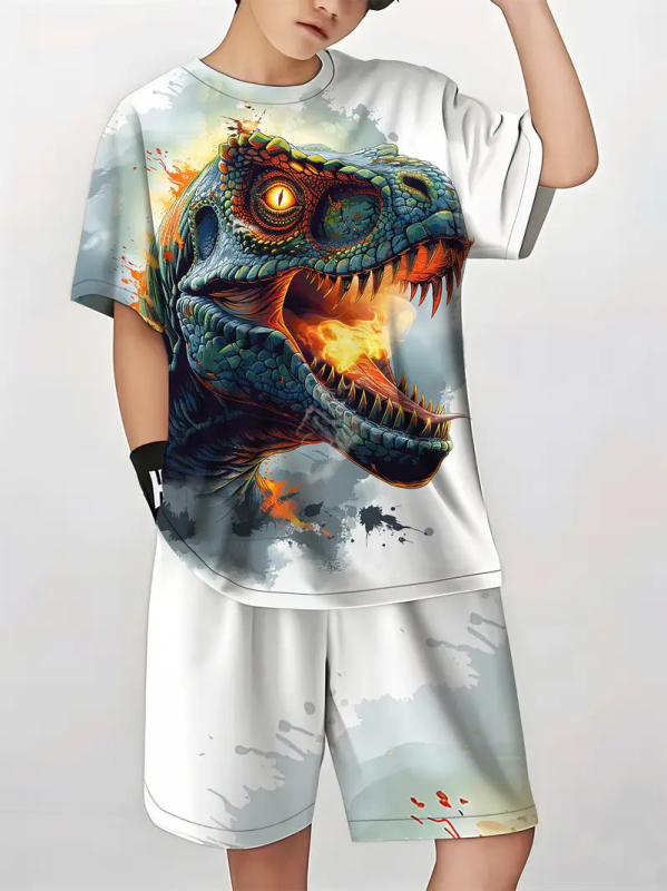 Dječja odjeća mali dinosaur nova klasična dječja majica kratkih rukava kratke hlače odijelo dječje RA01 RD02
