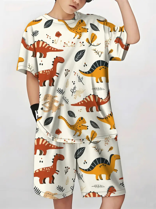 Dječja odjeća mali dinosaur nova klasična dječja majica kratkih rukava kratke hlače odijelo dječje RA01 RD02