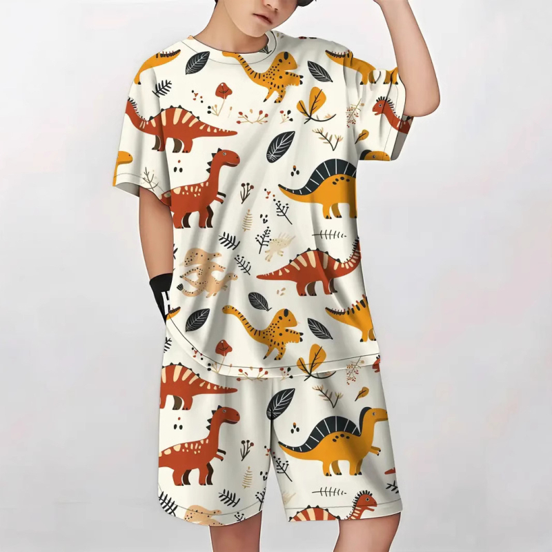 Dječja odjeća mali dinosaur nova klasična dječja majica kratkih rukava kratke hlače odijelo dječje RA01 RD02