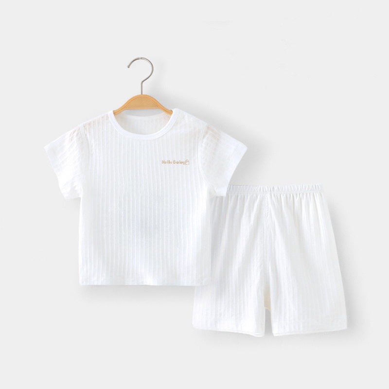 Costum de lenjerie intimă pentru copii, haine de vară cu aer condiționat, haine de casă, pijamale subțiri din jacquard din bumbac pur, costum pentru bărbați și femei, livrare dintr-o singură piesă