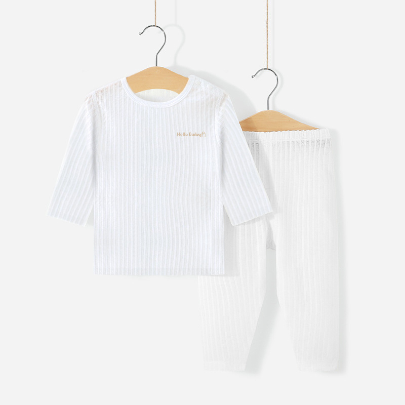 Costum de lenjerie intimă pentru copii, haine de vară cu aer condiționat, haine de casă, pijamale subțiri din jacquard din bumbac pur, costum pentru bărbați și femei, livrare dintr-o singură piesă