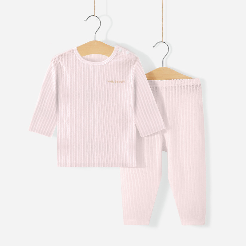 Costum de lenjerie intimă pentru copii, haine de vară cu aer condiționat, haine de casă, pijamale subțiri din jacquard din bumbac pur, costum pentru bărbați și femei, livrare dintr-o singură piesă