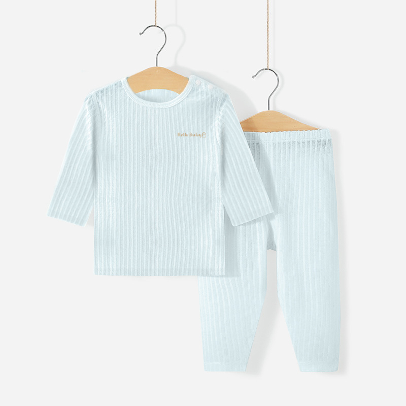 Costum de lenjerie intimă pentru copii, haine de vară cu aer condiționat, haine de casă, pijamale subțiri din jacquard din bumbac pur, costum pentru bărbați și femei, livrare dintr-o singură piesă