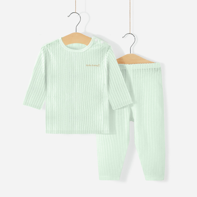 Costum de lenjerie intimă pentru copii, haine de vară cu aer condiționat, haine de casă, pijamale subțiri din jacquard din bumbac pur, costum pentru bărbați și femei, livrare dintr-o singură piesă