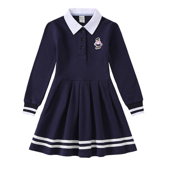 Φόρεμα για κορίτσια 2025 Άνοιξη και Φθινόπωρο Νέα Παιδική Φούστα Κολλεγίου για Μωρά Κορίτσια Μακρυμάνικη Αθλητική Φούστα POLO