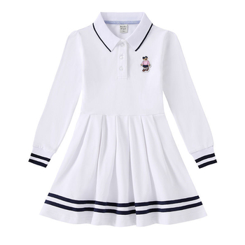 Φόρεμα για κορίτσια 2025 Άνοιξη και Φθινόπωρο Νέα Παιδική Φούστα Κολλεγίου για Μωρά Κορίτσια Μακρυμάνικη Αθλητική Φούστα POLO