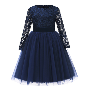 Νυφικό Φόρεμα με Λουλούδια για Κορίτσια από την Amazon, σε Γραμμή Α, Παιδικό, Δαντελένιο, Μακρυμάνικο, Στολή Παράστασης για Κορίτσια με Πριγκίπισσα