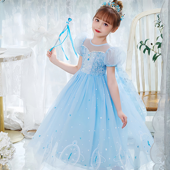 Nova dolazak Haljina princeze Aishe Ljetna nova dolazak Elegantna haljina s puf velom Haljina za rođendan djevojčice Haljina za Dan djeteta