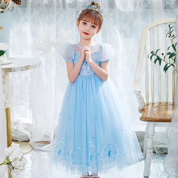 Nova dolazak Haljina princeze Aishe Ljetna nova dolazak Elegantna haljina s puf velom Haljina za rođendan djevojčice Haljina za Dan djeteta
