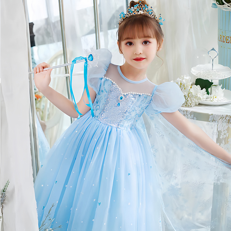 Nova dolazak Haljina princeze Aishe Ljetna nova dolazak Elegantna haljina s puf velom Haljina za rođendan djevojčice Haljina za Dan djeteta