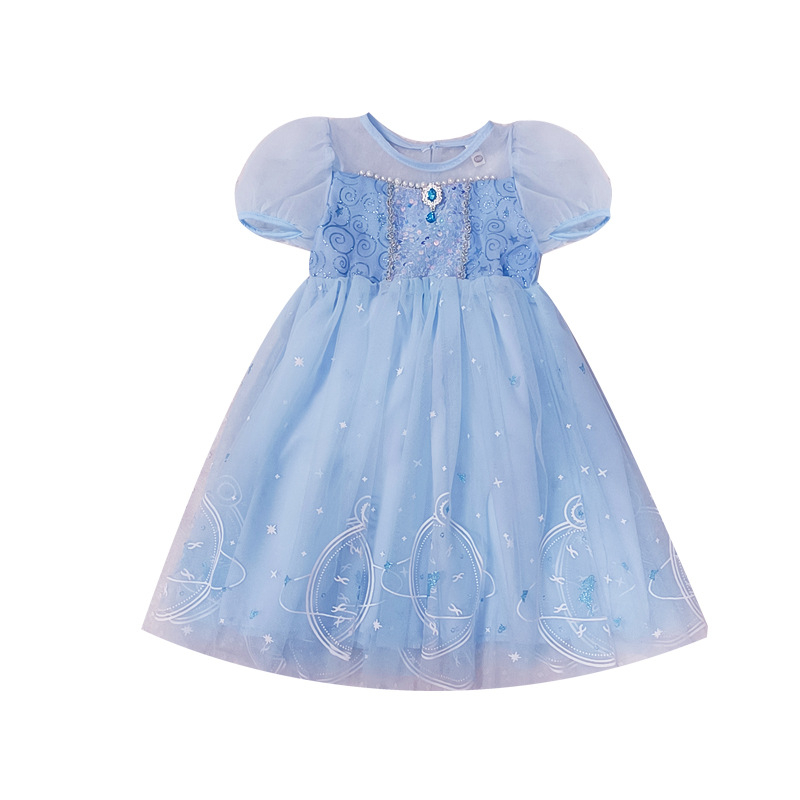 Nova dolazak Haljina princeze Aishe Ljetna nova dolazak Elegantna haljina s puf velom Haljina za rođendan djevojčice Haljina za Dan djeteta