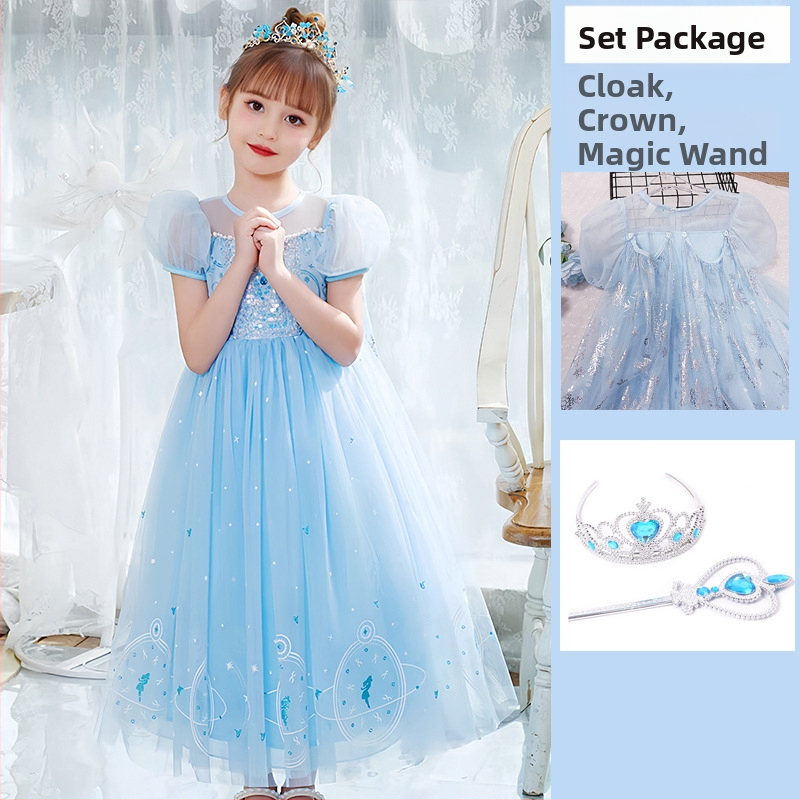 Nova dolazak Haljina princeze Aishe Ljetna nova dolazak Elegantna haljina s puf velom Haljina za rođendan djevojčice Haljina za Dan djeteta