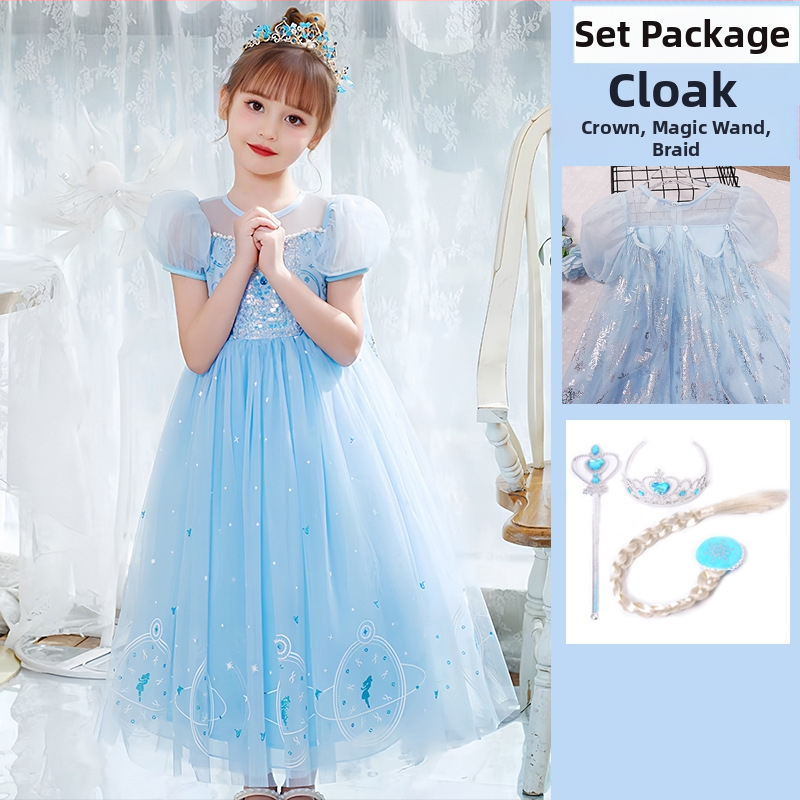 Nova dolazak Haljina princeze Aishe Ljetna nova dolazak Elegantna haljina s puf velom Haljina za rođendan djevojčice Haljina za Dan djeteta