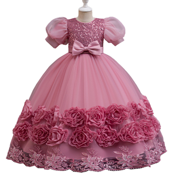 Ευρωπαϊκό και Αμερικανικό Μακρύ Φόρεμα για Κορίτσια με Διασυνοριακό Στυλ, Παιδικό Φόρεμα Πριγκίπισσας, Πολυτελές Φόρεμα για Πάρτι, Μακρύ Φόρεμα