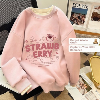 Tüdrukute fliisvoodriga kampsun sügis- ja talvel lastele mõeldud lahtise lääneliku stiiliga villakraega topp tüdrukute talvine alussärk