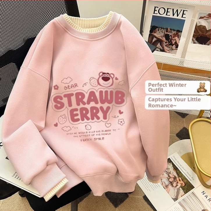 Tüdrukute fliisvoodriga kampsun sügis- ja talvel lastele mõeldud lahtise lääneliku stiiliga villakraega topp tüdrukute talvine alussärk