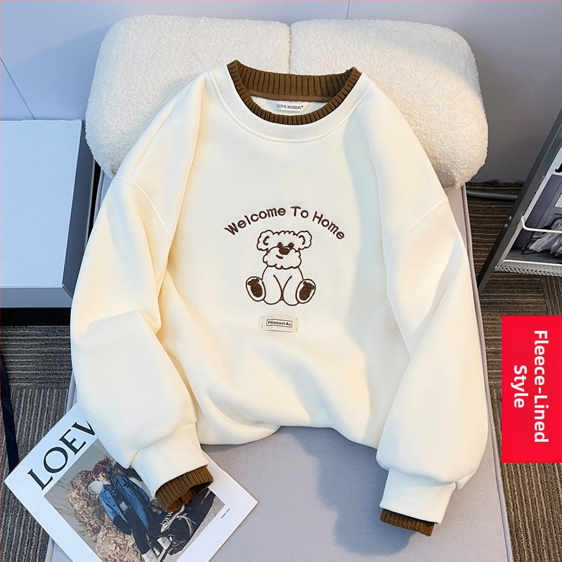 Tüdrukute fliisvoodriga kampsun sügis- ja talvel lastele mõeldud lahtise lääneliku stiiliga villakraega topp tüdrukute talvine alussärk