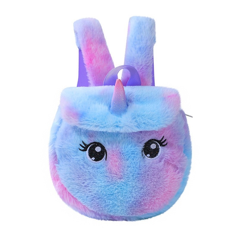 Ükssarviku ükssarviku plush väike koolikott tüdrukule vabaaja seljakott seljakott armas koomiksiga laste hoiukott