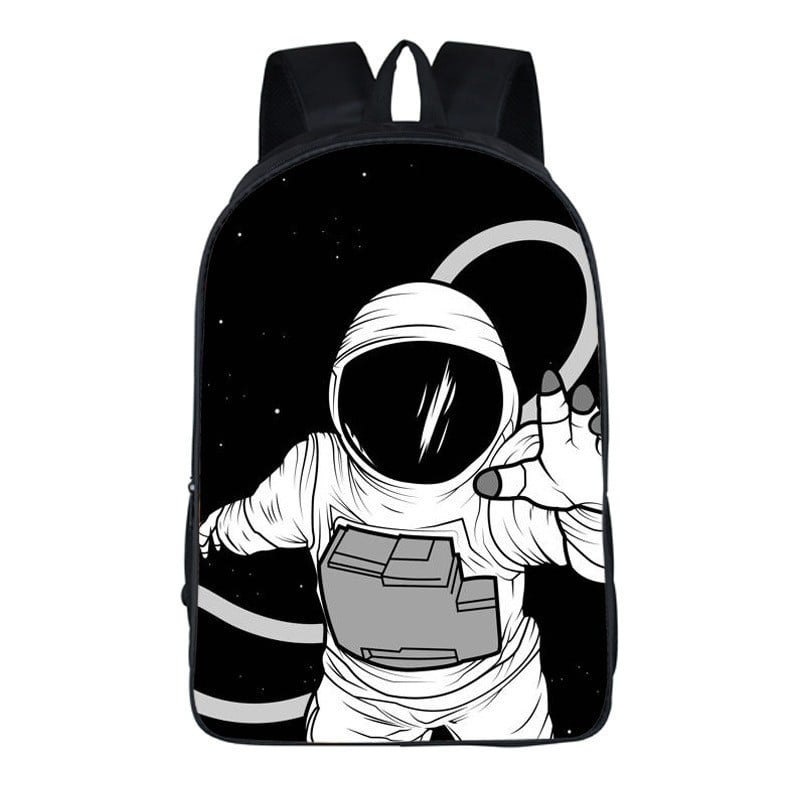 Pārrobežu neilona multfilmu astronauta skolēna skolas soma radoša 3D drukāšana īpaši viegla sākumskolas skolēna mugursoma ar lielu ietilpību