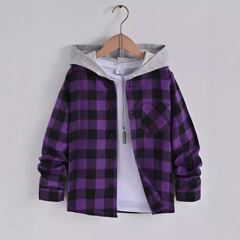 2024 Nova dječja majica s kapuljačom dugih rukava, ležerna karirana majica s kapuljačom, modni kardigan, ležerna za malu i srednju djecu