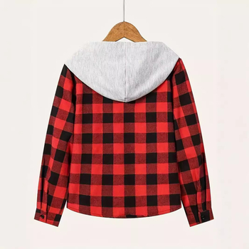 2024 Nova dječja majica s kapuljačom dugih rukava, ležerna karirana majica s kapuljačom, modni kardigan, ležerna za malu i srednju djecu