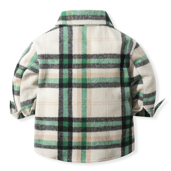 Laste harjatud väike ülerõivaste sügis ja talv Uus Euroopa ja Ameerika stiilis pikkade varrukatega ruuduline seemisnahast üherealine särk lastele ja keskealistele lastele