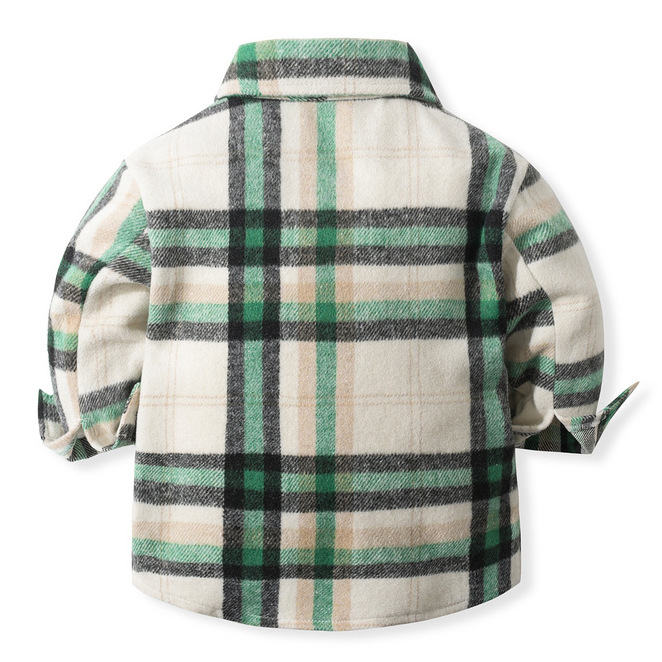 Laste harjatud väike ülerõivaste sügis ja talv Uus Euroopa ja Ameerika stiilis pikkade varrukatega ruuduline seemisnahast üherealine särk lastele ja keskealistele lastele