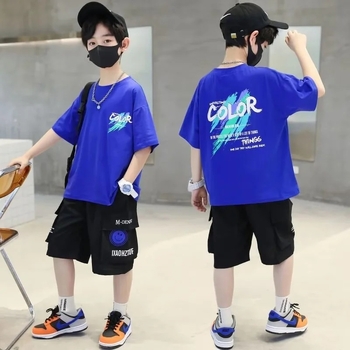 Rochie de vară pentru băieți, cool, frumos, cu mânecă scurtă, tricou 2023, nou-veniți CUHK, stil occidental pentru copii, băieți, vară, prăjit pe stradă, tricou de celebritate pe internet, la modă