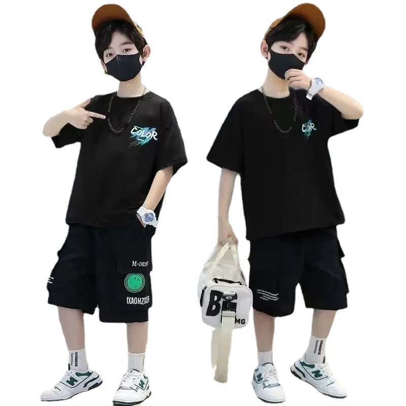 Rochie de vară pentru băieți, cool, frumos, cu mânecă scurtă, tricou 2023, nou-veniți CUHK, stil occidental pentru copii, băieți, vară, prăjit pe stradă, tricou de celebritate pe internet, la modă