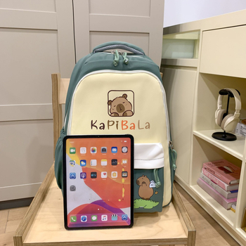 Uus koomiksiga kapibara aksessuaaride värvi sobitamise seljakott keskkooliõpilastele suure mahutavusega koolikott vabaaja arvuti seljakott hulgimüük