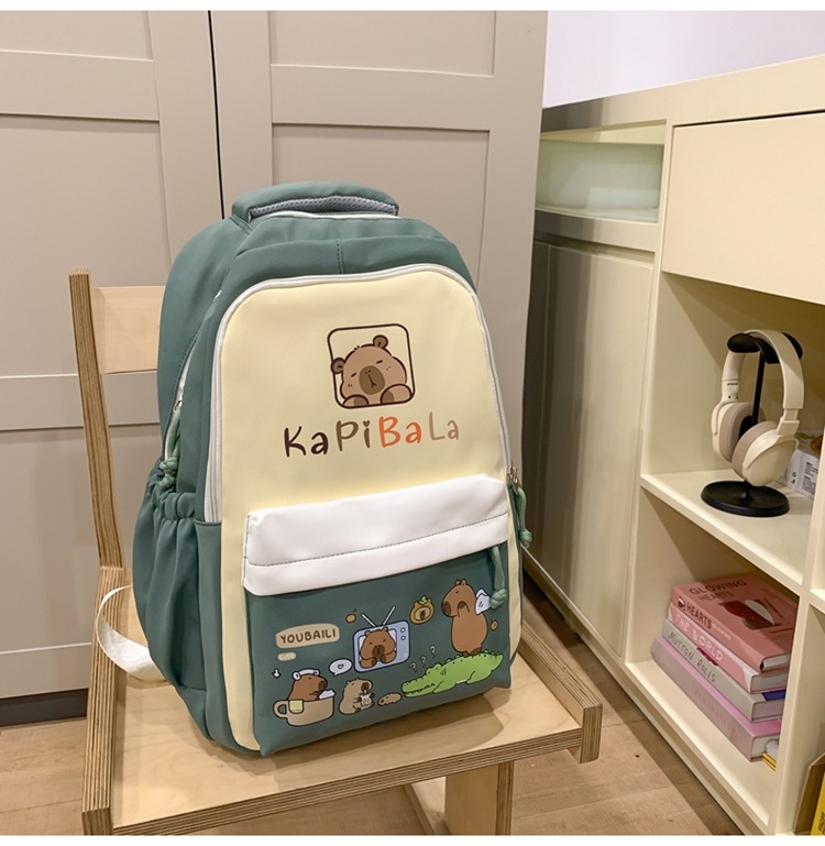 Uus koomiksiga kapibara aksessuaaride värvi sobitamise seljakott keskkooliõpilastele suure mahutavusega koolikott vabaaja arvuti seljakott hulgimüük