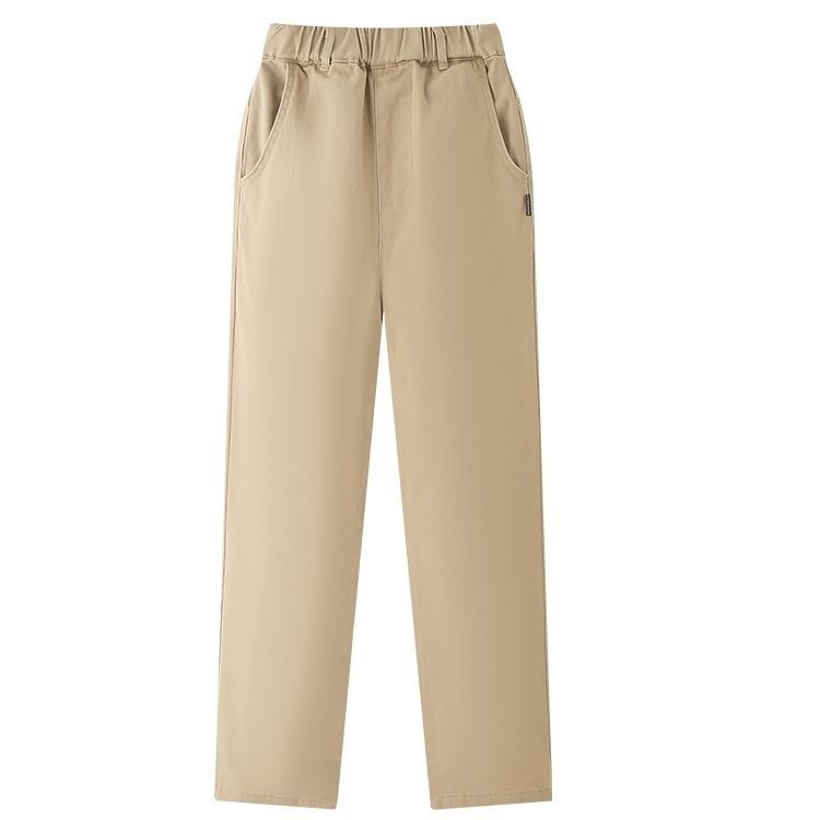 Pantaloni de școală kaki pentru copii, pantaloni casual pentru băieți și fete, pantaloni elastici de primăvară și toamnă, pantaloni cu talie elastică pentru fete