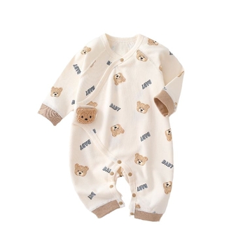 Ολόσωμα ρούχα για νεογέννητα για άνδρες και γυναίκες, βρεφικά ρούχα μερικής ραφής με βέλκρο, βαμβακερά, χωρίς κόκαλα, κατηγορία τεσσάρων εποχών, ρούχα για αναρρίχηση μοναχών.