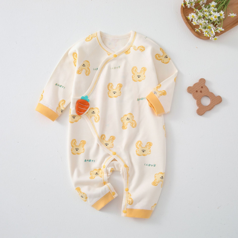 Odjeća za novorođenčad s jednim tijelom za muškarce i žene, djelomično kopčanje od čička, pamučna, bez kostiju, kategorija A, odjeća za penjanje za svećenike za četiri godišnja doba