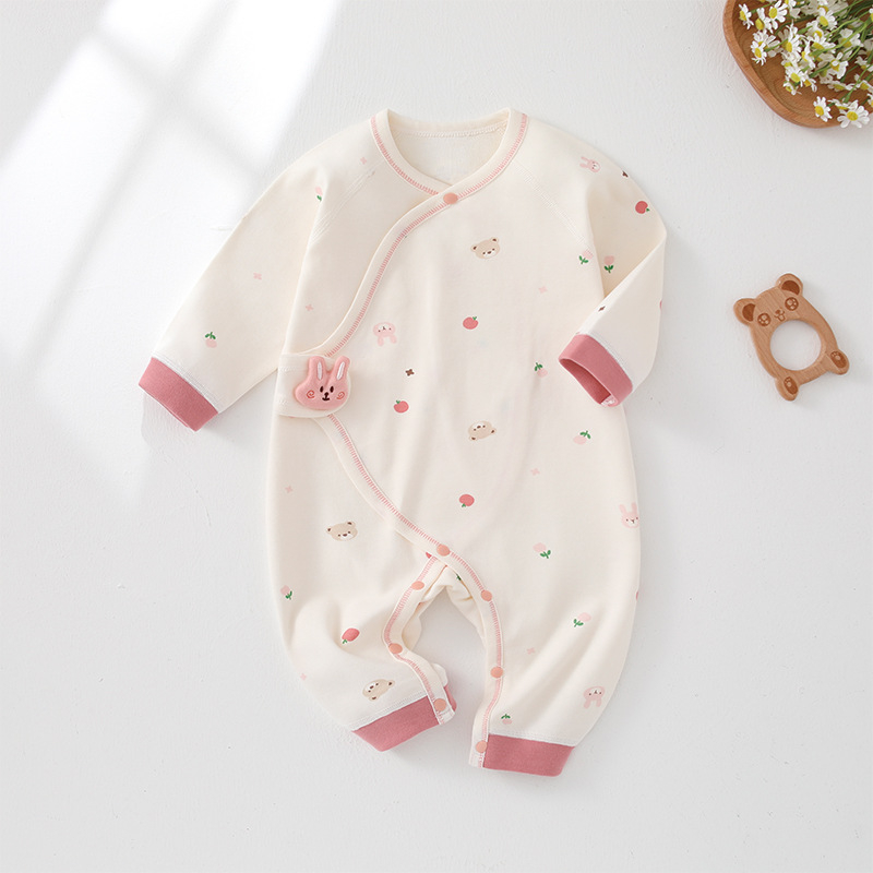 Odjeća za novorođenčad s jednim tijelom za muškarce i žene, djelomično kopčanje od čička, pamučna, bez kostiju, kategorija A, odjeća za penjanje za svećenike za četiri godišnja doba